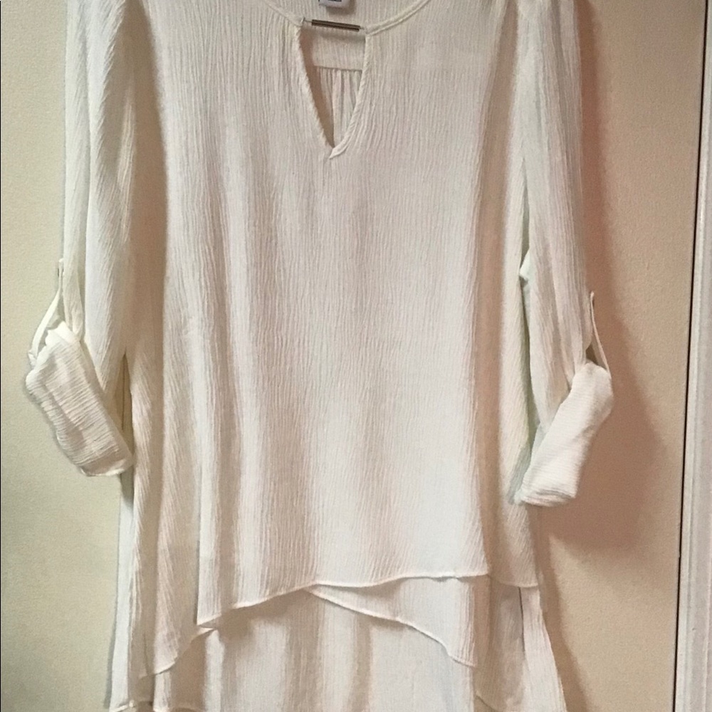 Ruby Rd Petite - NEVER WORN - White Slip-over Top